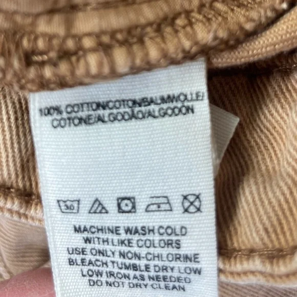 Free People Women’s Tan Denim Shorts, distressed, Raw Hem, size 27 - Picture 3 of 12